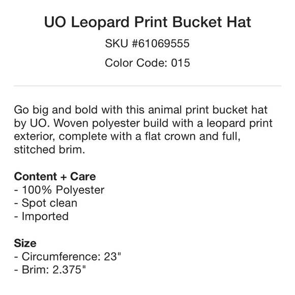 URBAN OUTFITTERS Brown & Beige Leopard Cheetah Animal Print Bucket Hat Accessory - Picture 14 of 16